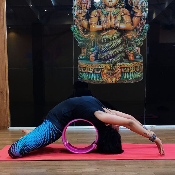image of client doing yoga